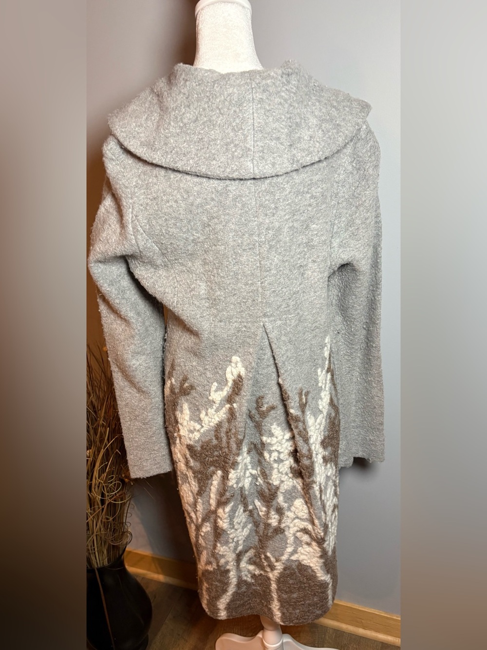 Anthropologie Angel of the North Floral Long Sweater Coat L - Picture 4 of 13
